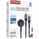 Дата кабель USB-C to Lightning 27W + USB-C 60W + Apple Watch 2.5W 1.5m icharge trio black Promate
