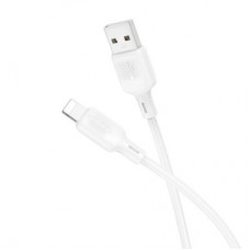 Дата кабель USB 2.0 AM to Lightning 1.0m Lenny silicone BX113 white BOROFONE (6941991115400) - Фото