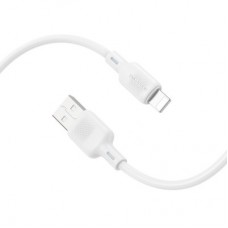 Дата кабель USB 2.0 AM to Lightning 1.0m Lenny silicone BX113 white BOROFONE (6941991115400) - Фото