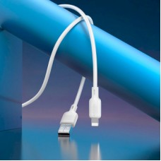 Дата кабель USB 2.0 AM to Lightning 1.0m Lenny silicone BX113 white BOROFONE (6941991115400) - Фото