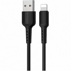 Дата кабель USB 2.0 AM to Lightning 1.0m 2 A PVC BX16 black BOROFONE (6957531099512) - Фото