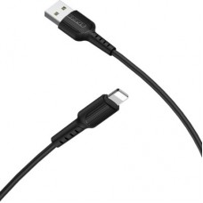 Дата кабель USB 2.0 AM to Lightning 1.0m 2 A PVC BX16 black BOROFONE (6957531099512) - Фото