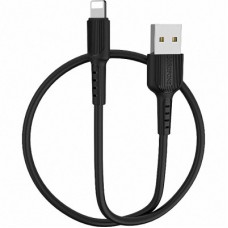 Дата кабель USB 2.0 AM to Lightning 1.0m 2 A PVC BX16 black BOROFONE (6957531099512) - Фото