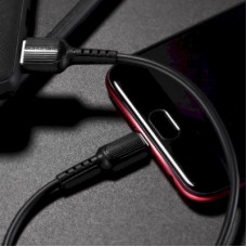 Дата кабель USB 2.0 AM to Micro 5P 1.0m 2 A PVC BX16 black BOROFONE (6957531099499) - Фото