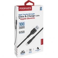 Дата кабель USB 2.0 AM to Lightning 1.0m 2A xCord-Ai black Promate (xcord-ai.black) - Фото