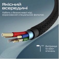 Дата кабель USB 2.0 AM to Lightning 1.0m 2A xCord-Ai black Promate (xcord-ai.black) - Фото