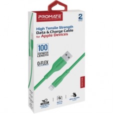 Дата кабель USB 2.0 AM to Lightning 1.0m 2A xCord-Ai green Promate (xcord-ai.green) - Фото