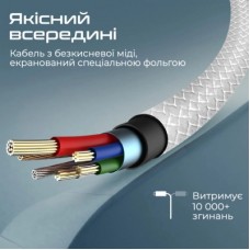 Дата кабель USB 2.0 AM to Lightning 2.0m 2A xCord-Ai200 white Promate (xcord-ai200.white) - Фото