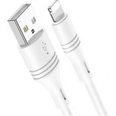 Дата кабель USB 2.0 AM to Lightning 1.0m 2.4 A PVC BX43 white BOROFONE (6931474735584) - Фото
