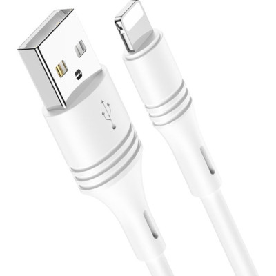 Дата кабель USB 2.0 AM to Lightning 1.0m 2.4 A PVC BX43 white BOROFONE (6931474735584)