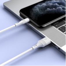 Дата кабель USB 2.0 AM to Lightning 1.0m 2.4 A PVC BX43 white BOROFONE (6931474735584) - Фото