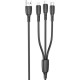 Дата кабель USB 2.0 AM to Lightning+USB-C+Micro 5P 1.0m 2 A PVC BX71 black BOROFONE (6974443384543)