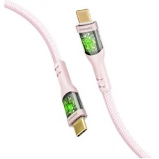 Дата кабель USB-C to USB-C 1.2m 60W PD TransLine-CC pink Promate (transline-cc.pink) - Фото