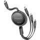 Дата кабель USB-C to Lightning 1.1m 27W + USB-C 60W + Micro USB TrioCord-R black Promate (triocord-r.black)