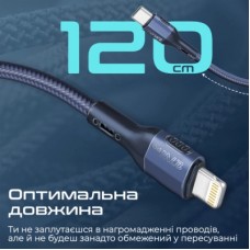 Дата кабель USB-C to Lightning 1.2m 27W PD FletchLink-CI blue Promate (fletchlink-ci.blue) - Фото