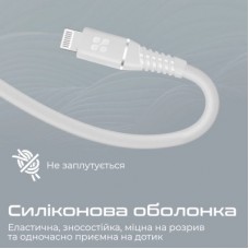 Дата кабель USB-C to Lightning 1.2m 20W PD MFi POWERLINE-CI120 black Promate (powerline-ci120.white) - Фото