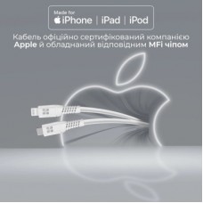 Дата кабель USB-C to Lightning 1.2m 20W PD MFi POWERLINE-CI120 black Promate (powerline-ci120.white) - Фото