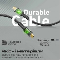 Дата кабель USB-C to Lightning 1.2m 27W PD TransLine-CI black Promate (transline-ci.black) - Фото