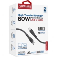 Дата кабель USB 2.0 AM to USB-C 2.0m 2A xCord-AC200 black Promate (xcord-ac200.black) - Фото