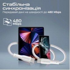 Дата кабель USB 2.0 AM to USB-C 2.0m 2A xCord-AC200 white Promate (xcord-ac200.white) - Фото