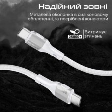Дата кабель USB-C to USB-C 1.2m 60W PD FletchLink-CC grey Promate (fletchlink-cc.grey) - Фото