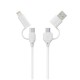 Дата кабель USB-C + USB 2.0 AM to USB-C + Lightning 1.2m 60W quadcord-pd60 white Promate (quadcord-pd60.white)