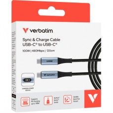 Дата кабель USB-C to USB-C 1.2m with display 100W black Verbatim (31848) - Фото