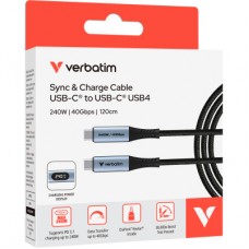 Дата кабель USB-C to USB-C 1.2m with display 240W black Verbatim (31849) - Фото