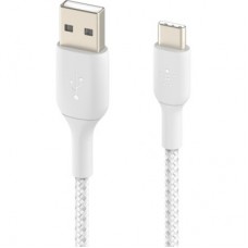 Дата кабель USB 2.0 AM to Type-C 1.0m BRAIDED white Belkin (CAB002BT1MWH) - Фото