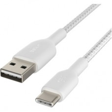 Дата кабель USB 2.0 AM to Type-C 1.0m BRAIDED white Belkin (CAB002BT1MWH) - Фото