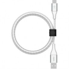 Дата кабель USB 2.0 AM to Type-C 1.0m BRAIDED white Belkin (CAB002BT1MWH) - Фото