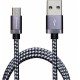 Дата кабель USB 2.0 AM to Micro 5P 1.0m 3A silver black Grand-X (FM07SB)