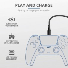 Дата кабель USB 2.0 AM to USB-C 3.0m GXT 226 for PS5 black Trust (24168_TRUST) - Фото