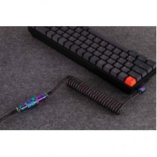 Дата кабель USB-C + USB A to USB-C 1.08m Premium Coiled Aviator black Keychron (CAB7_KEYCHRON) - Фото