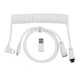 Дата кабель USB-C + USB A to USB-C 1.36m Coiled Angled Aviator white Keychron (CAB9_KEYCHRON)
