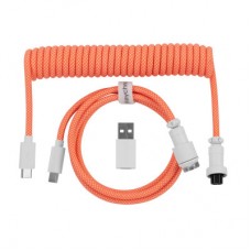 Дата кабель USB-C + USB A to USB-C 1.36m Coiled Aviator orange Keychron (CAB14_KEYCHRON)