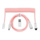 Дата кабель USB-C + USB A to USB-C 1.36m Coiled Aviator pink Keychron (CAB15_KEYCHRON)