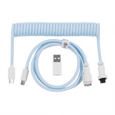 Дата кабель USB-C + USB A to USB-C 1.36m Coiled Aviator blue Keychron (CAB19_KEYCHRON)