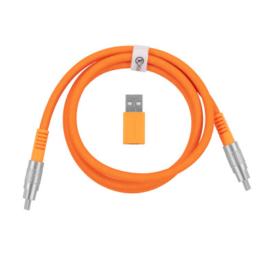 Дата кабель USB-C + USB A to USB-C 1.0m Double-Sleeved Geek orange Keychron (CAB22_KEYCHRON)