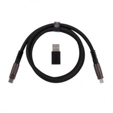 Дата кабель USB-C + USB A to USB-C 1.0m Double-Sleeved Geek black Keychron (CAB21_KEYCHRON)