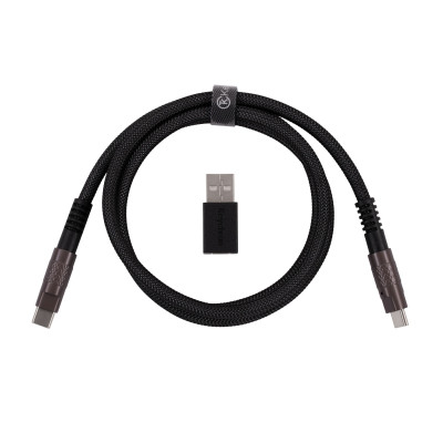 Дата кабель USB-C + USB A to USB-C 1.0m Double-Sleeved Geek black Keychron (CAB21_KEYCHRON)