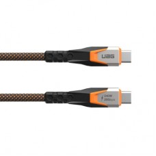 Дата кабель USB-C to USB-C 0.75m v3.2 240W Rugged double braided nylon black+orange UAG (9B4415114097) Дата кабель USB-C to USB-C 0.75m v3.2 240W Rugged double braided nylon black+orange UAG (9B4415114097) - Фото