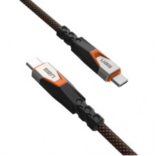 Дата кабель USB-C to USB-C 0.75m v3.2 240W Rugged double braided nylon black+orange UAG (9B4415114097) Дата кабель USB-C to USB-C 0.75m v3.2 240W Rugged double braided nylon black+orange UAG (9B4415114097) - Фото