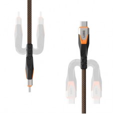 Дата кабель USB-C to USB-C 0.75m v3.2 240W Rugged double braided nylon black+orange UAG (9B4415114097) Дата кабель USB-C to USB-C 0.75m v3.2 240W Rugged double braided nylon black+orange UAG (9B4415114097) - Фото