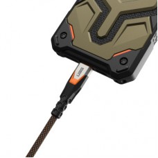 Дата кабель USB-C to USB-C 0.75m v3.2 240W Rugged double braided nylon black+orange UAG (9B4415114097) Дата кабель USB-C to USB-C 0.75m v3.2 240W Rugged double braided nylon black+orange UAG (9B4415114097) - Фото