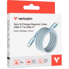 Дата кабель USB-C to USB-C 1.2m Magnetic 100 W blue Verbatim (31856) - Фото