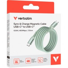 Дата кабель USB-C to USB-C 1.2m Magnetic 100 W green Verbatim (31855) - Фото