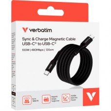 Дата кабель USB-C to USB-C 1.2m Magnetic 100 W black Verbatim (31863) - Фото