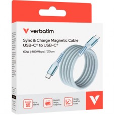 Дата кабель USB-C to USB-C 1.2m Magnetic 60W blue Verbatim (31852) - Фото