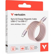 Дата кабель USB-C to USB-C 1.2m Magnetic 60W pink Verbatim (31853) - Фото